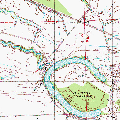 Topographic Map of Inchucka Landing, MS