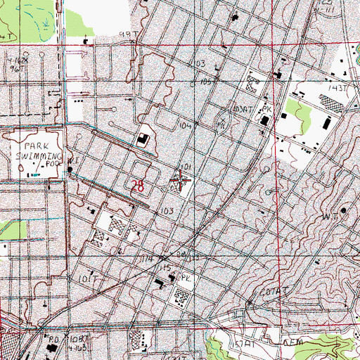 Topographic Map of Kings Daughters Hospital, MS