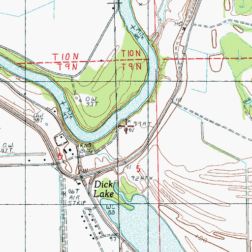 Topographic Map of Lake Dick Landing, MS