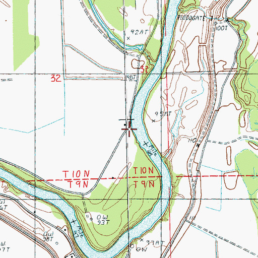 Topographic Map of Lake George Landing, MS