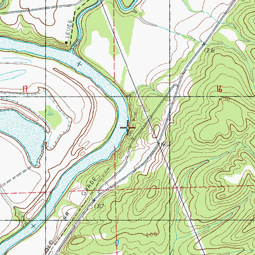 Topographic Map of Liverpool Landing, MS