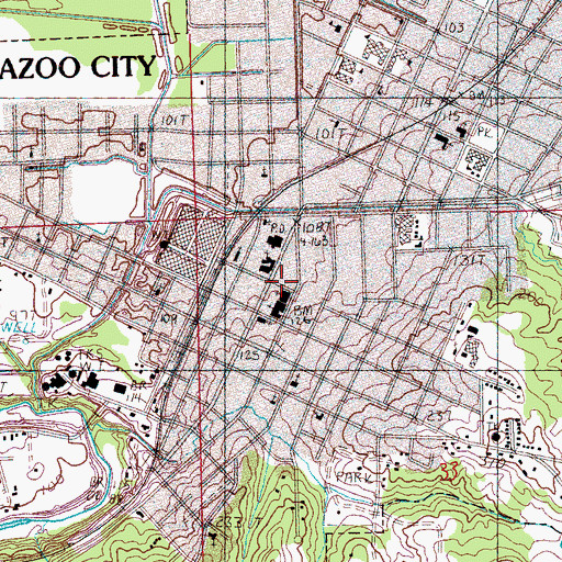 Topographic Map of Main Street Elementary School, MS