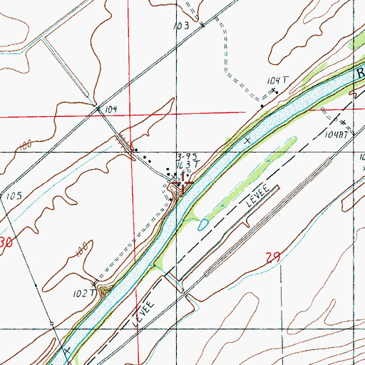 Topographic Map of Oak Valley Landing, MS