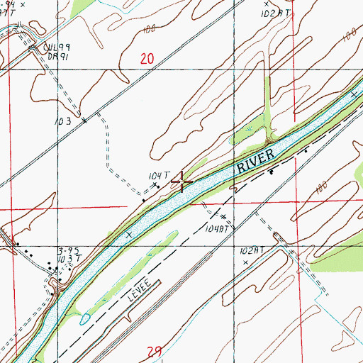 Topographic Map of Pauls Landing, MS