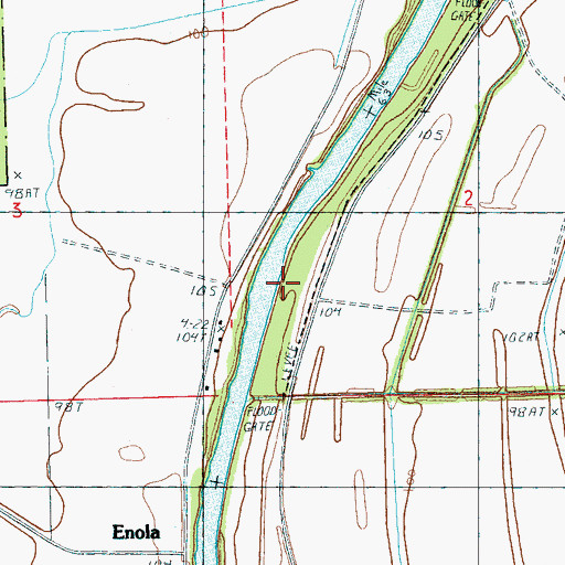 Topographic Map of Pleasant Green Landing, MS