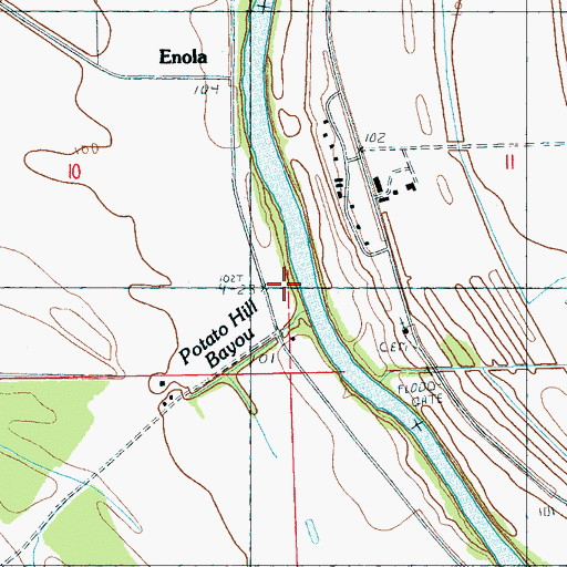Topographic Map of Potato Hill Landing, MS