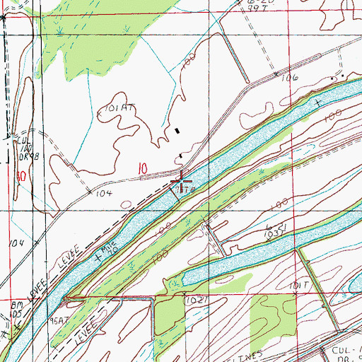 Topographic Map of Rialto Landing, MS