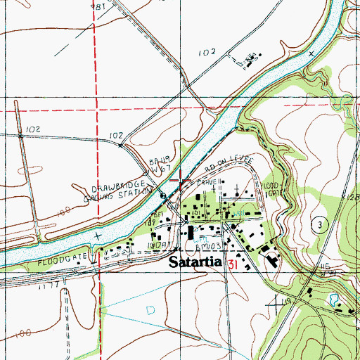 Topographic Map of Satartia Landing, MS