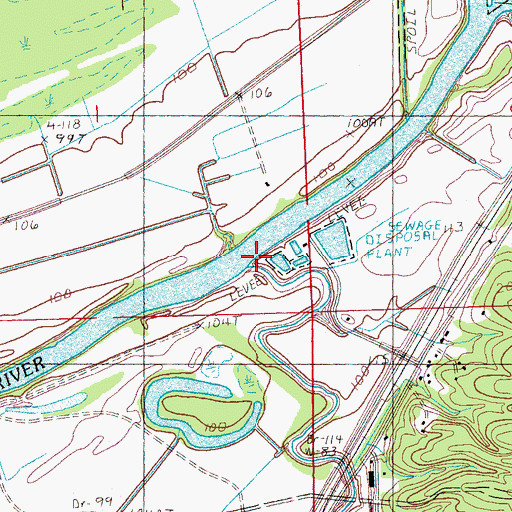 Topographic Map of Short Creek Landing, MS
