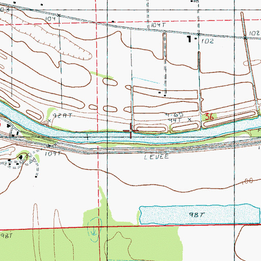 Topographic Map of Templetons Landing, MS