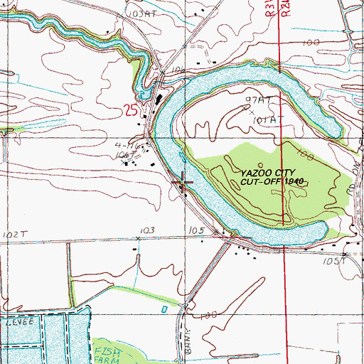 Topographic Map of Tokeba Bayou Landing, MS