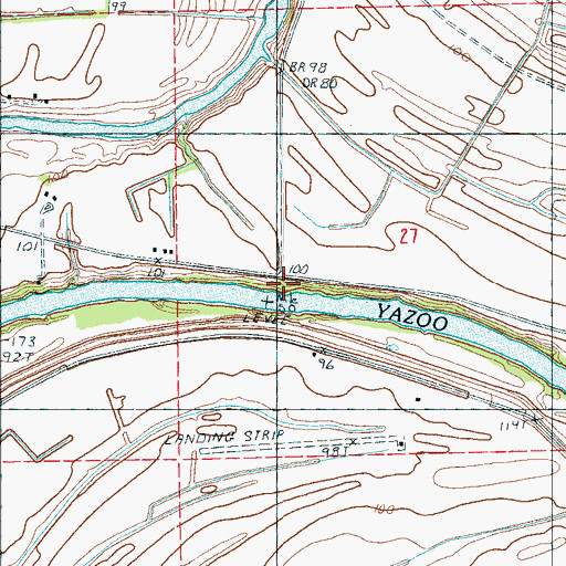 Topographic Map of Woodstock Landing, MS