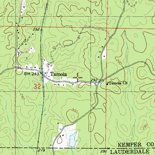 Topographic Map of Atwood School (historical), MS