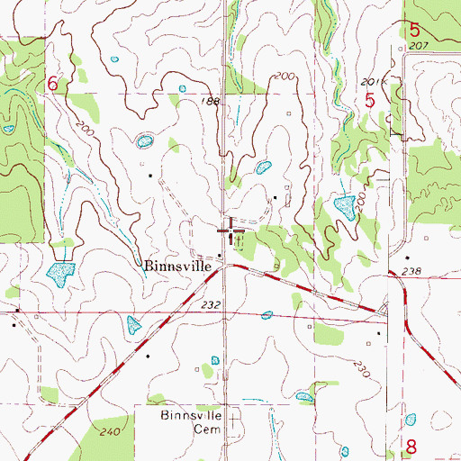 Topographic Map of Binnsville United Methodist Church, MS