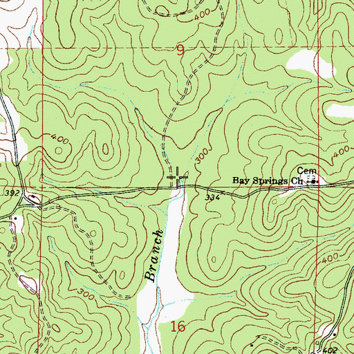 Topographic Map of Centerville School (historical), MS