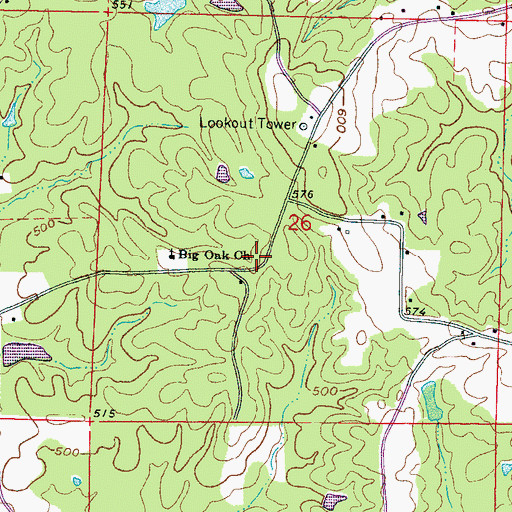 Topographic Map of Darnall (historical), MS