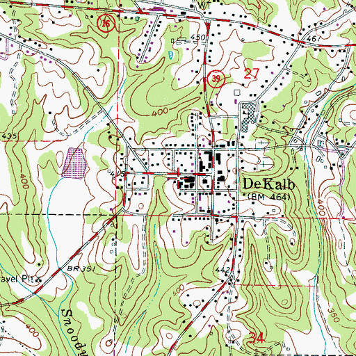 Topographic Map of De Kalb Baptist Church, MS