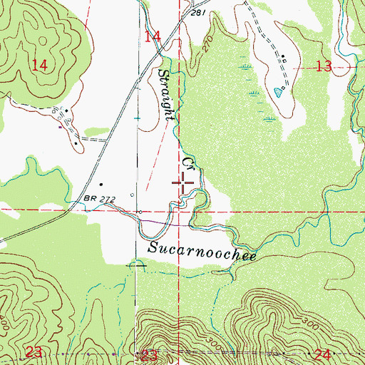 Topographic Map of East Abeika (historical), MS