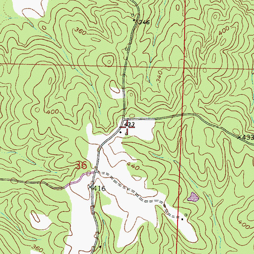 Topographic Map of Grange School (historical), MS
