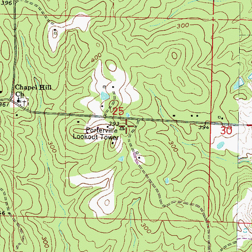 Topographic Map of Kemper Normal College (historical), MS