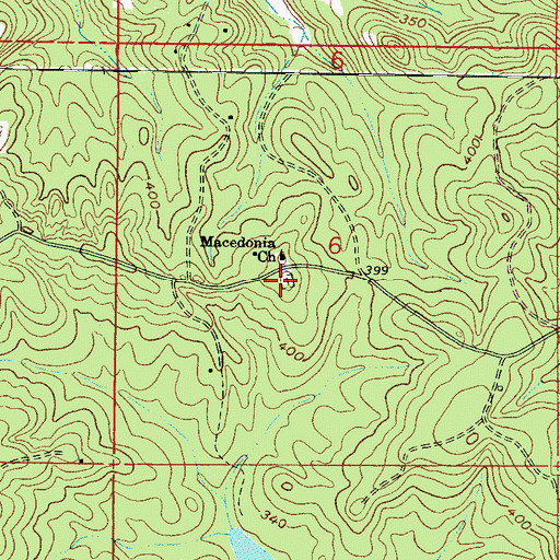 Topographic Map of Macedonia Cemetery, MS