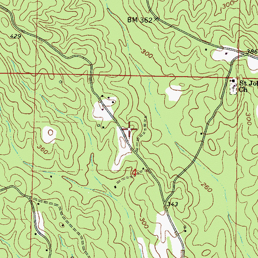 Topographic Map of Oak Grove School (historical), MS