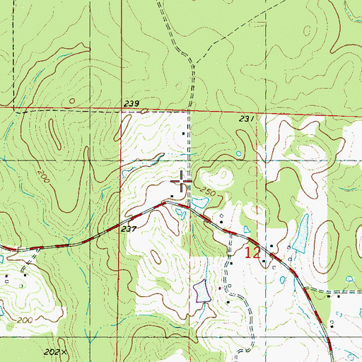 Topographic Map of Philadelphia Baptist Church (historical), MS