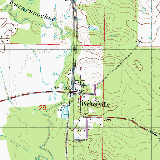 Topographic Map of Robbins Cemetery, MS