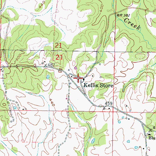 Topographic Map of Salem Cemetery, MS
