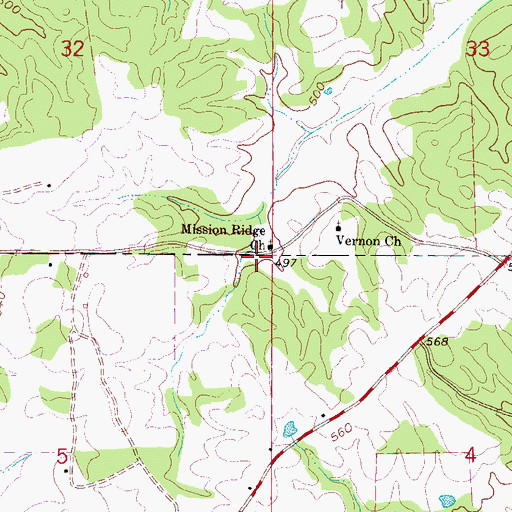 Topographic Map of Tubb Cemetery, MS