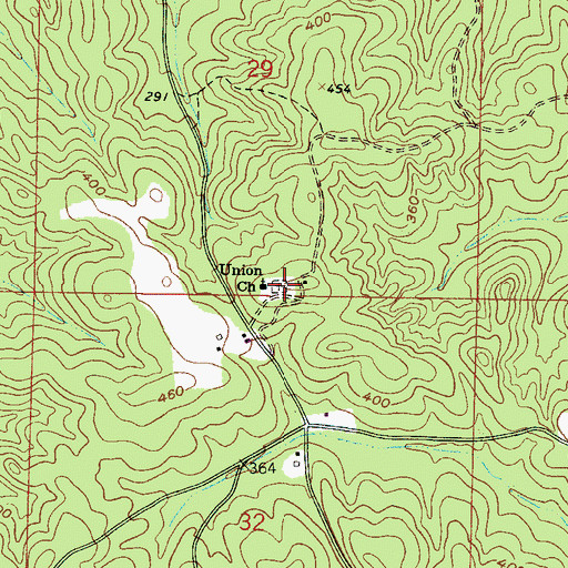 Topographic Map of Union Cemetery, MS