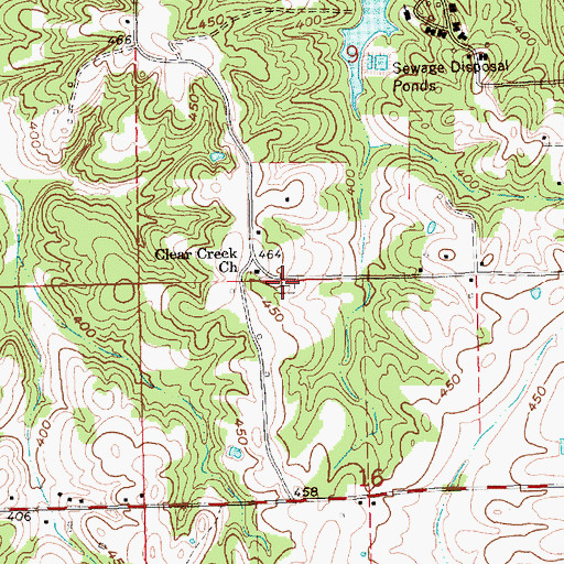 Topographic Map of Clear Springs Cemetery, MS