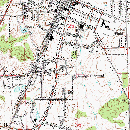 Topographic Map of Crystal Springs Cemetery, MS