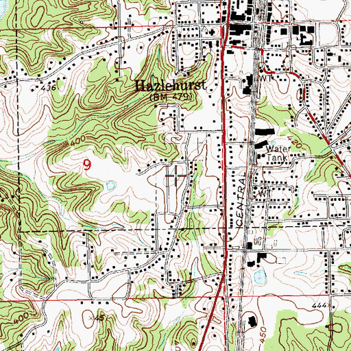 Topographic Map of Hazlehurst Cemetery, MS
