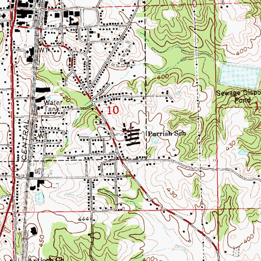 Topographic Map of Hazlehurst High School, MS