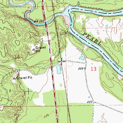 Topographic Map of Kinnaird (historical), MS