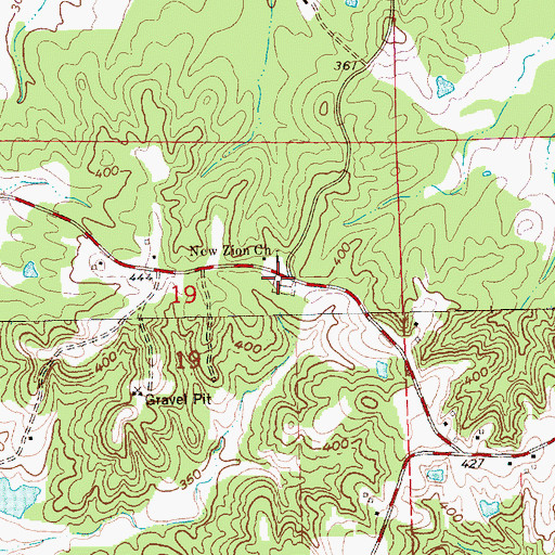 Topographic Map of New Zion Cemetery, MS