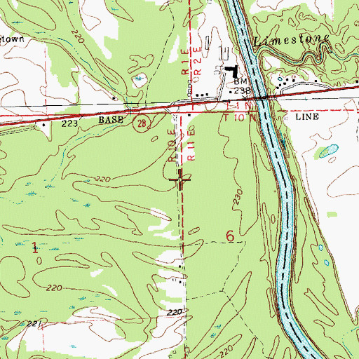 Topographic Map of Old Georgetown (historical), MS
