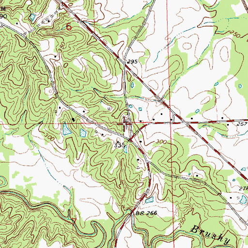 Topographic Map of Old Ruby Cemetery, MS
