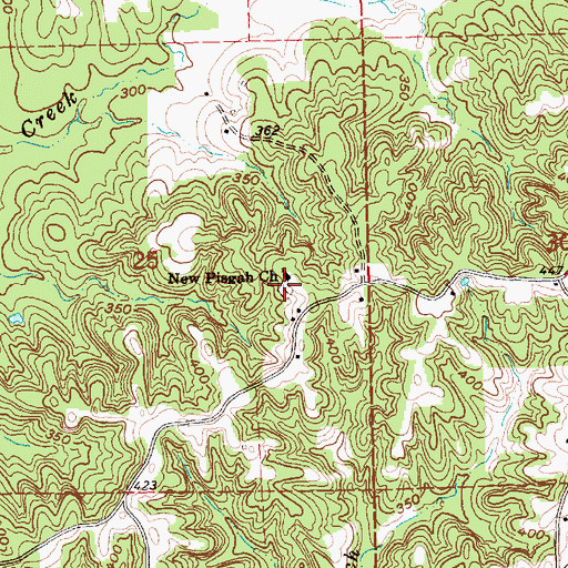 Topographic Map of Pisgah Cemetery, MS