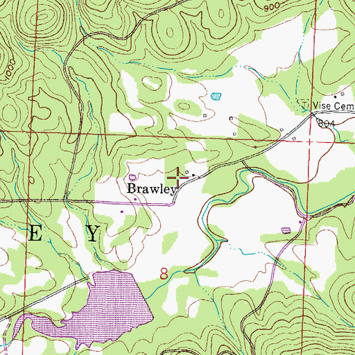Topographic Map of Brawley, AR