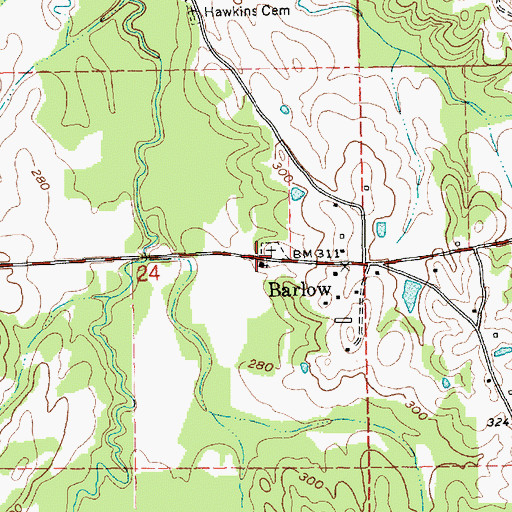 Topographic Map of Rehobeth Methodist Church, MS