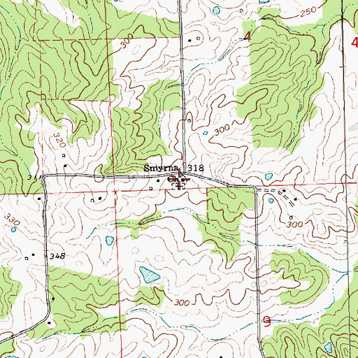 Topographic Map of Smyrna Cemetery, MS