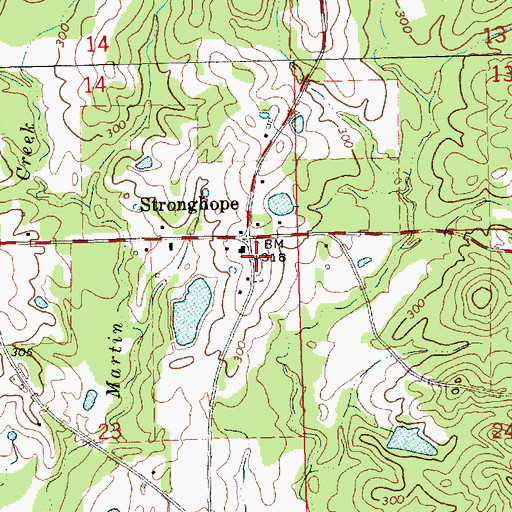 Topographic Map of Stronghope Cemetery, MS
