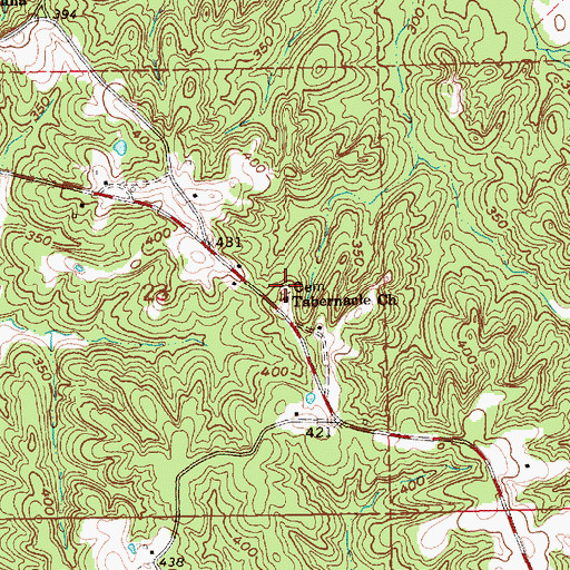 Topographic Map of Tabernacle Cemetery, MS