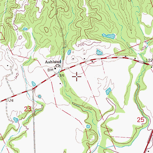 Topographic Map of Ashland Plantation (historical), MS