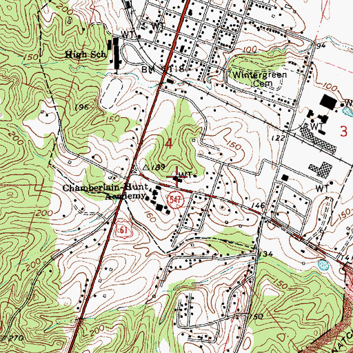 Topographic Map of Claiborne County Hospital, MS