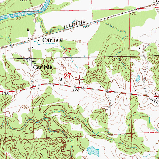 Topographic Map of Cold Springs Plantation (historical), MS