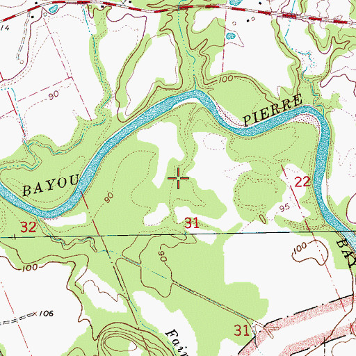 Topographic Map of Fairview Plantation (historical), MS