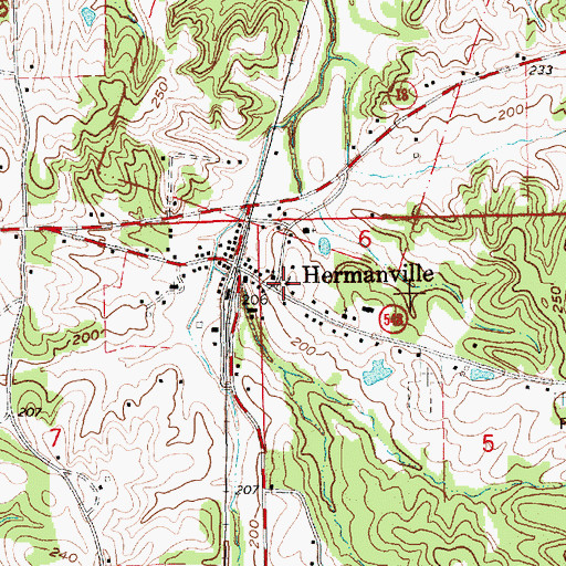 Topographic Map of Hermanville Presbyterian Church (historical), MS